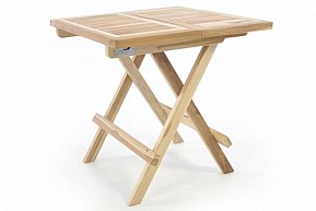 Skládací zahradní stolek DIVERO - týkové dřevo neošetřené - 50 cm