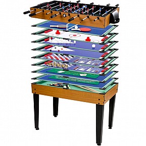 GamesPlanet® Multifunkční herní stůl 15 v 1, hnědý