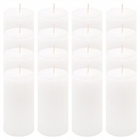 Sada rustikálních svíček, 10 cm, Ø 5 cm, bílá, 16 ks