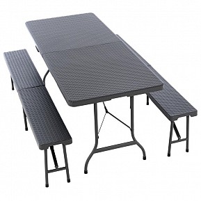 Zahradní set 75 x 61 x 61 cm, ratanový design, antracit