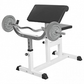Gorilla Sports Scottova lavice, litinový EZ set, 35 kg