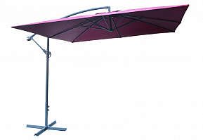 Čtvercový slunečník kovový, bordó, 270 x 270 cm