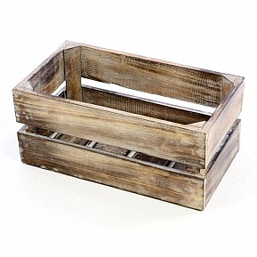 DIVERO Vintage bedna, dohněda opálená 42 cm x 23 cm