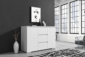 Komoda se zásuvkami, 120 cm, bílá
