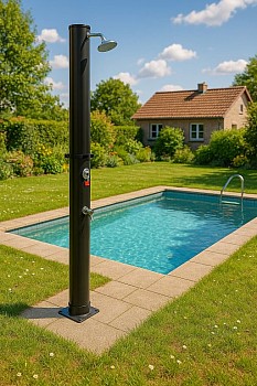Venkovní solární sprcha 35 l – otočná hlavice, ohřev až 60°C
