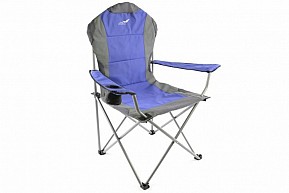 Skládací kempingová rybářská židle Divero Deluxe - modro/šedá