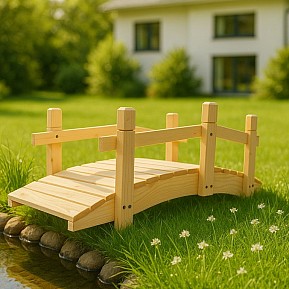 Dřevěný zahradní můstek, 71 cm, bez nátěru, česká výroba