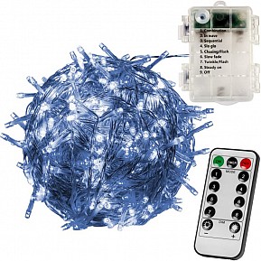 VOLTRONIC Světelný řetěz 10 m, 100 LED, studená bílá