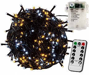 VOLTRONIC Vánoční řetěz 10 m, 100 LED, teplá/studená bílá