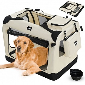 Leopet Přepravní box pro psy XXXL, 102 x 69 x 69 cm, béžový