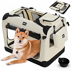 Leopet Přepravní box pro psy L, 70 x 52 x 52 cm, béžový