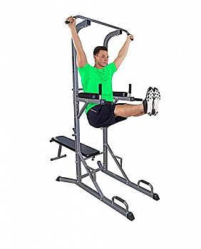 Multifunkční posilovací věž s hrazdou a lavicí