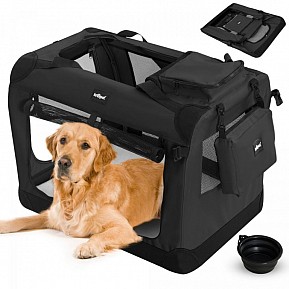 Leopet Přepravní box pro psy XXXL, 102 x 69 x 69 cm, černý
