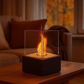 Stolní krb nerezový, černý, 24 x 20 x 28 cm