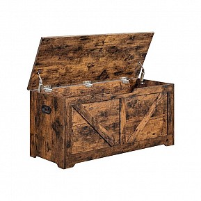 Úložná lavice VASAGLE 100×40×46 cm, rustikální hnědá