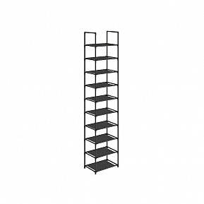 SONGMICS botník 10 polic, černý, kovový rám, 33x33x173 cm