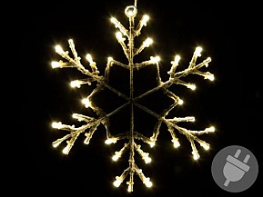 Vánoční LED dekorace, sněhová vločka, 30 cm, teple bílá