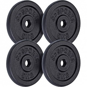 Sada litinových kotoučů 20 kg, 4x5 kg, průměr 30 mm