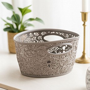 VICTORIA MINI košík, hnědošedý