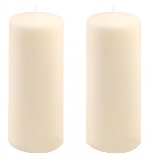 Krémové parafínové svíčky 25 cm, 180 h, 2 ks