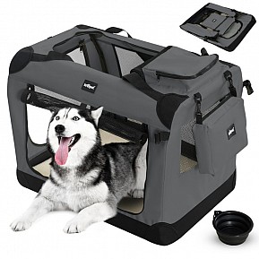 Leopet Přepravní box pro psy XXL, 91 x 63 x 63 cm, antracit