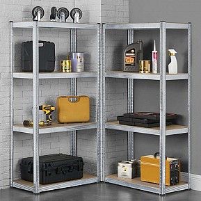 Sada Kovový regál 2 ks 160 × 80 × 40 cm, 8 polic, variabilní