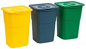 Set 3 odpadkových košů ECO na tříděný odpad 3 x 50 L