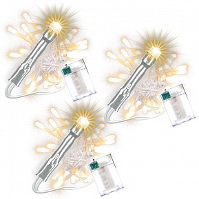 Sada vánočních LED řetězů, 30 LED, teplá bílá, 3 ks