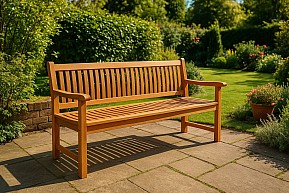 Zahradní lavice z teaku 180 cm – 3místná, masivní dřevo