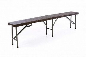 Skládací zahradní lavice - hnědý ratanový design 180x25 cm
