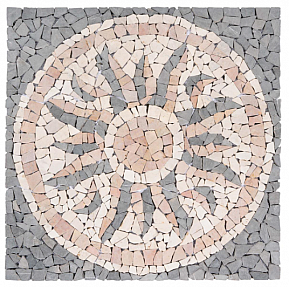 Mramorová mozaika, motiv „Slunce“, 90 × 90 cm
