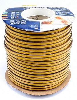 Těsnění do oken a dveří samolepící, 9 x 7,5 mm, TYP D, hnědé