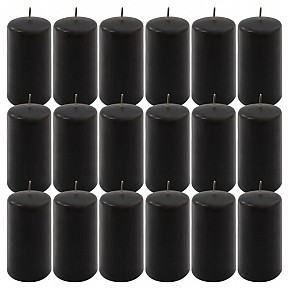 Černá parafínová svíčka 11,5 cm, 30 h hoření, sada 18 ks