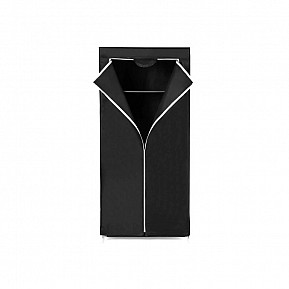 Skládací textilní šatní skříň, černá, 75×45×160 cm