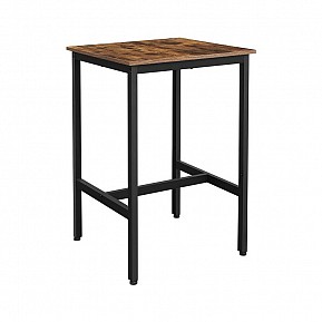 Barový stůl industriální 60×60×90 cm, kovový rám, hnědý