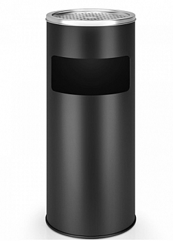 Odpadkový koš s popelníkem, 17 l, černý