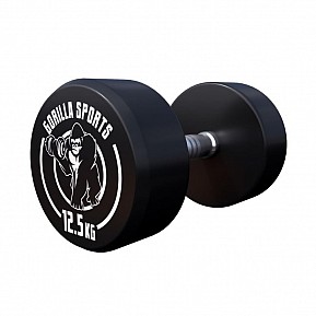 Gorilla Sports Jednoruční činka černo/bílá, 12,5 kg