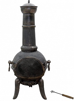 Jago Venkovní zahradní krb litina, 43 x 43 x 108 cm, černý