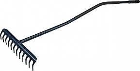 Hrábě s násadou, celokovové, 16 zubů