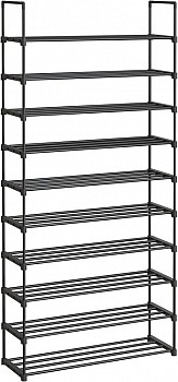 Vysoký 10patrový botník 30×94×206 cm černý