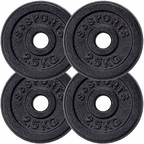 SCSports Sada litinových kotoučů, 4 x 2,5 kg