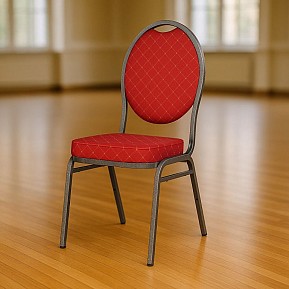 Kongresová židle kovová MONZA, červená, stohovatelná