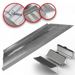 JAGO Skládací hliníková nájezdová rampa 122 cm