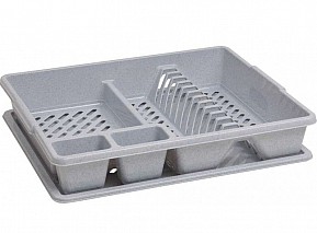 Odkapávač nádobí s podnosem, 45 x 9 x 38 cm, šedá