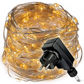 Světelný řetěz s časovačem, 20m, 200 LED, teplá bílá