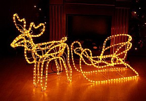 Světelná dekorace - vánoční sob, 140 cm, teple bílý