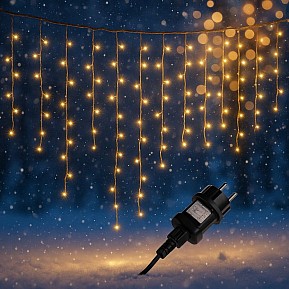 LED světelný déšť 600 diod, teplá bílá, 20 m, venkovní