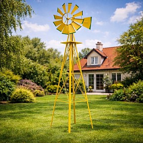 STILISTA Větrný mlýn, 245 x 55 cm, ocel, žlutý