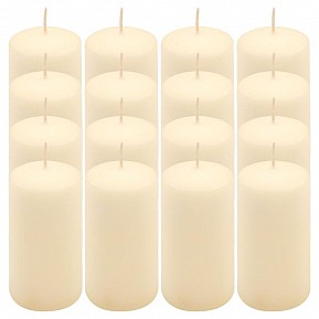 Krémová parafínová svíčka 10 cm, 20 h hoření, sada 16 ks