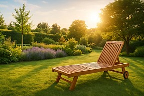 Zahradní lehátko z týkového dřeva DIVERO